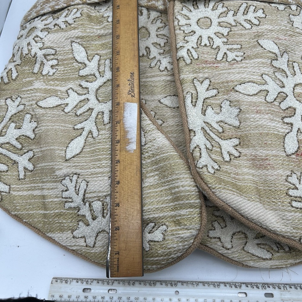 Cynthia Rowley‎ Christmas Stocking Lot Of 3 Snowflakes Trimmed In Houndstooth